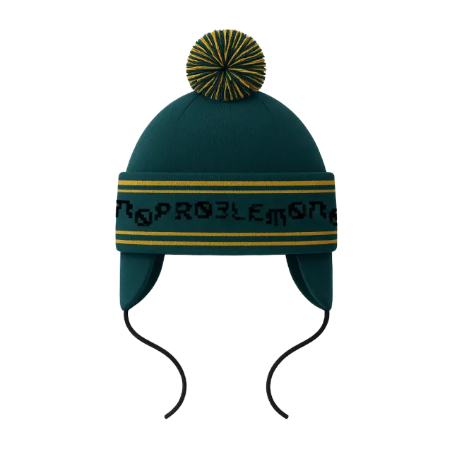 No Problemo Rugged Beanie caciula turcoaz cu ciuc