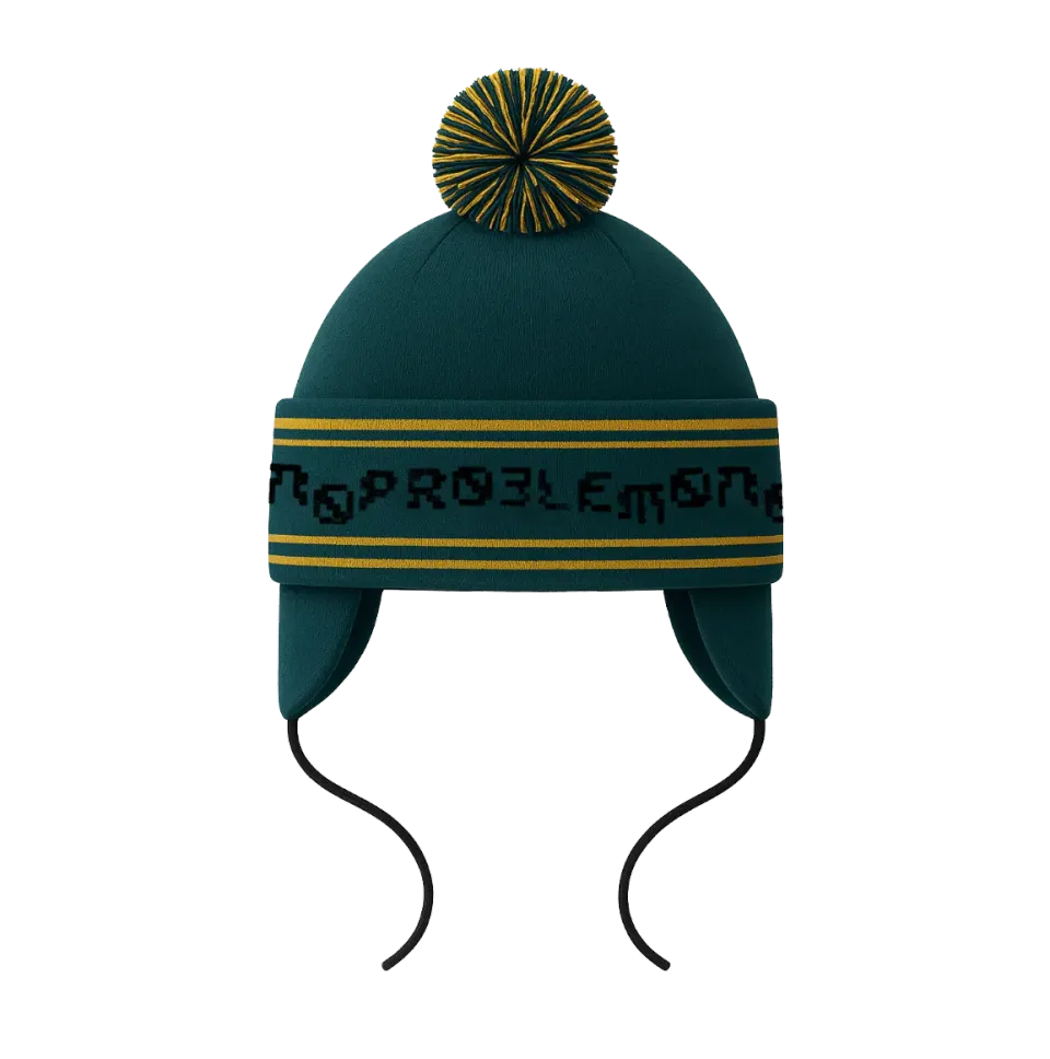 No Problemo Rugged Beanie caciula turcoaz cu ciuc