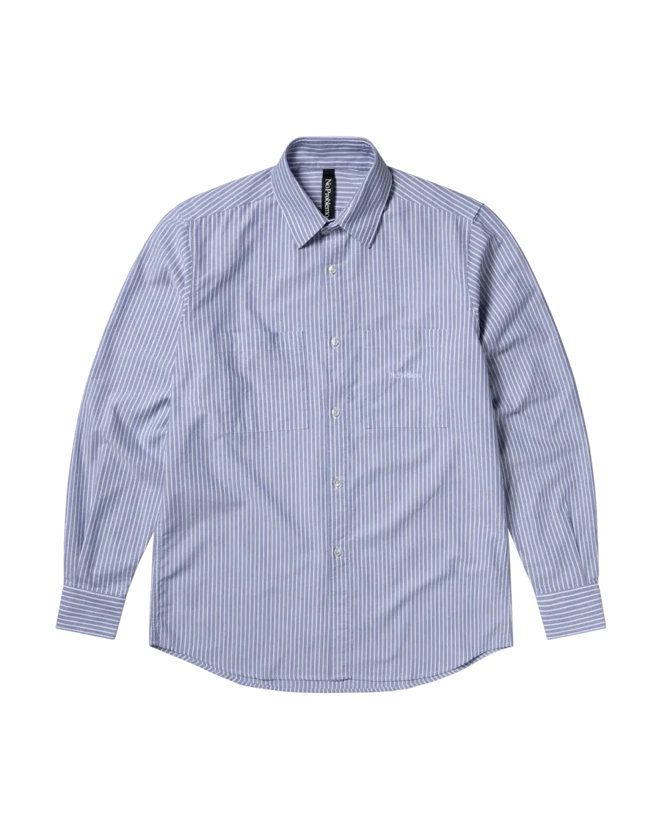 No Problemo Oxford Stripe LS Shirt cămașă albă dungi
