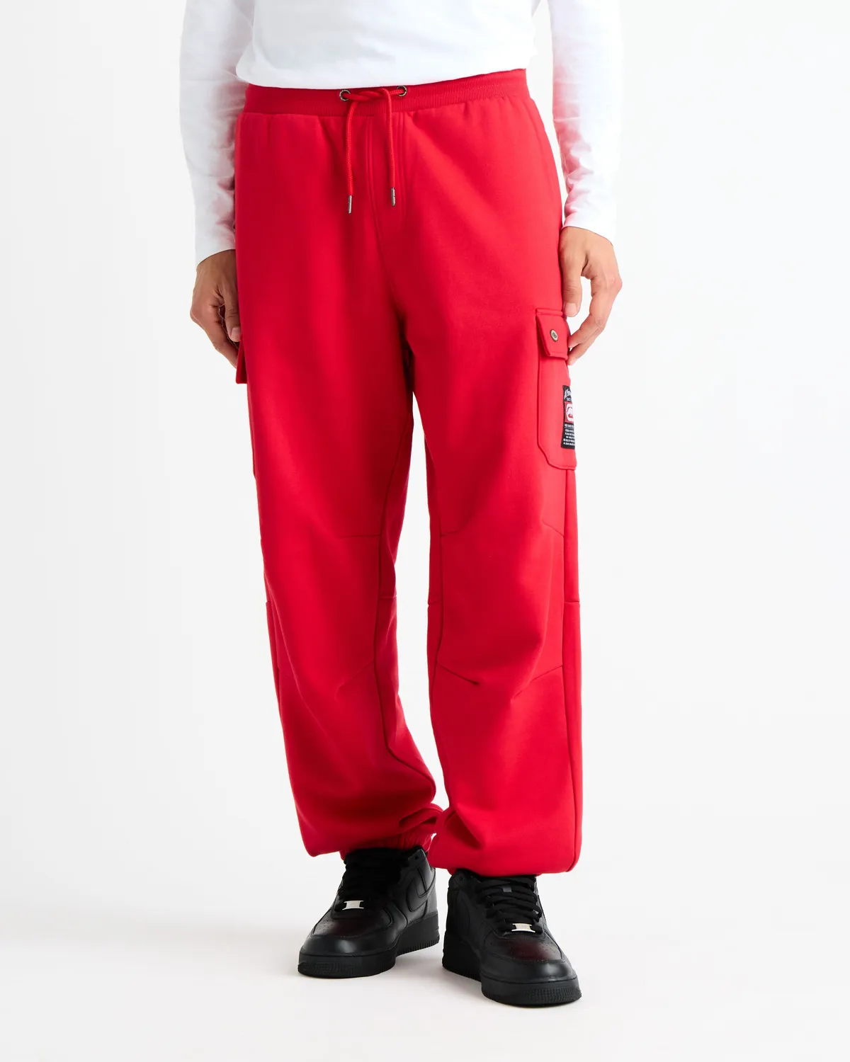 Ecko Red Cargo Pocket Fleece Baggy pantaloni fleece bumbac