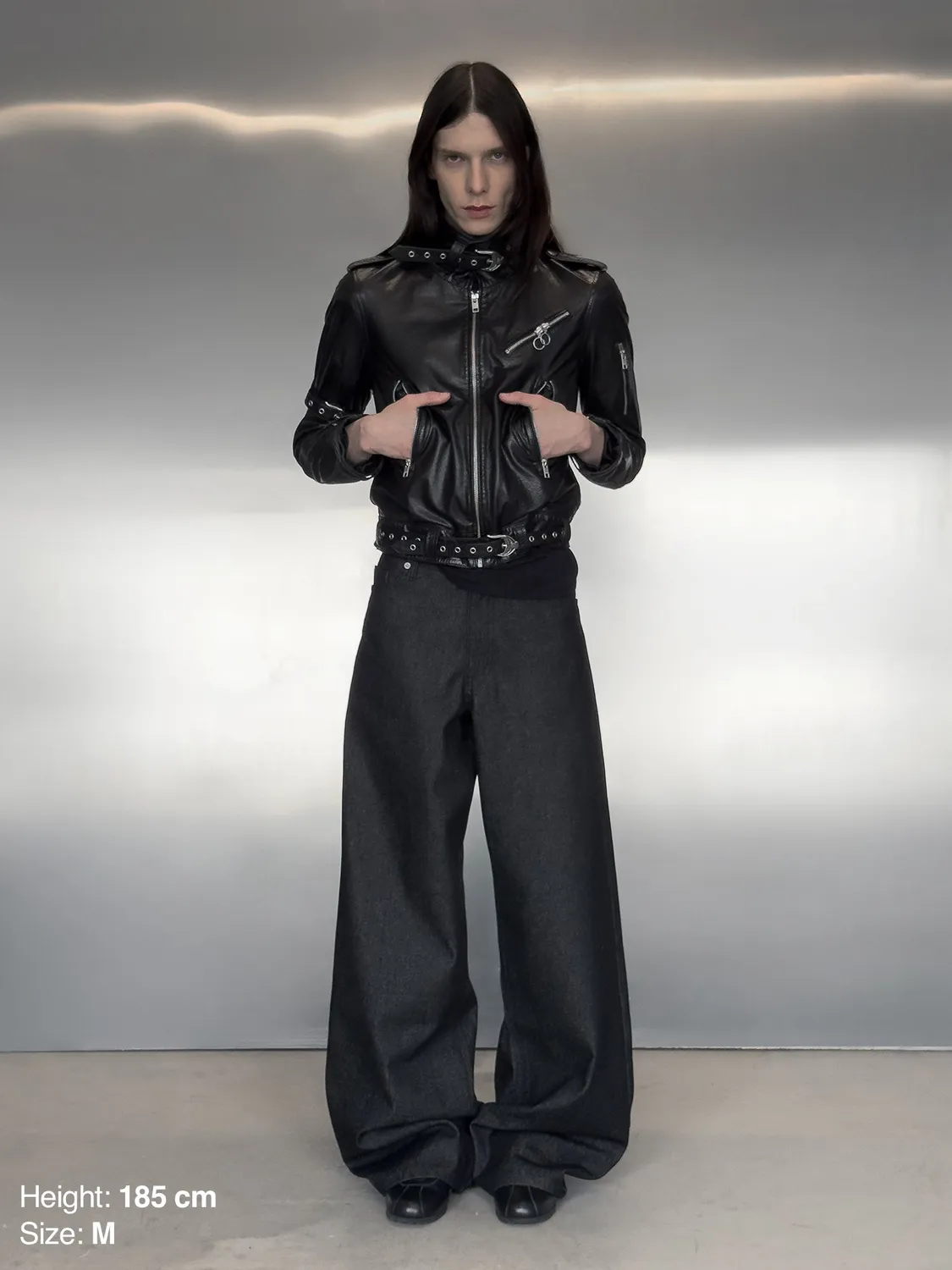 Enrage Strap Leather Jacket geacă piele yak neagră
