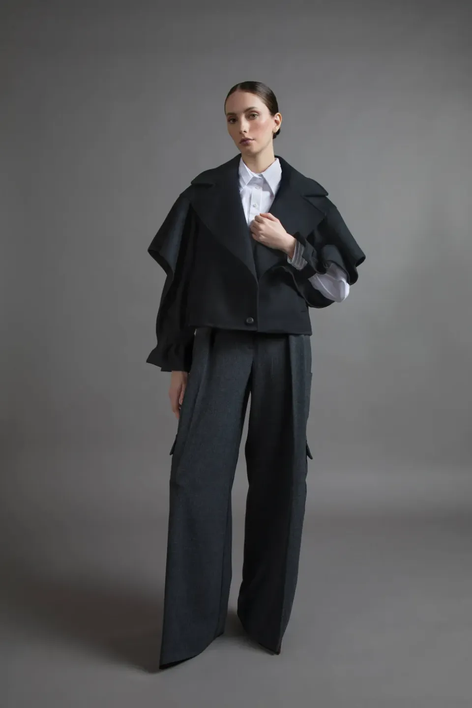 Gattinoni Coat Panno Nero palton lana negru
