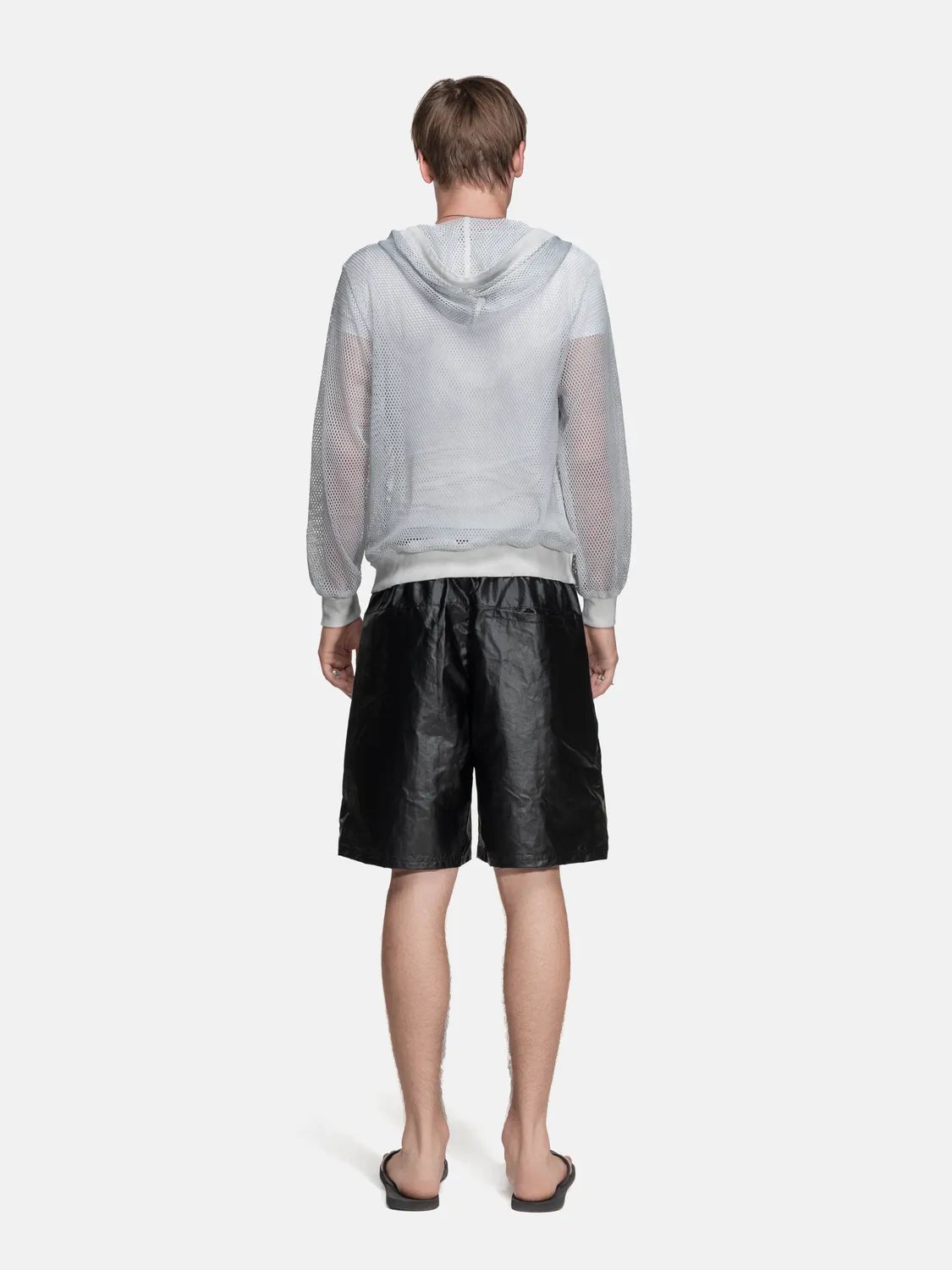Enrage Mesh Hoodie hanorac alb cu fermoar mesh