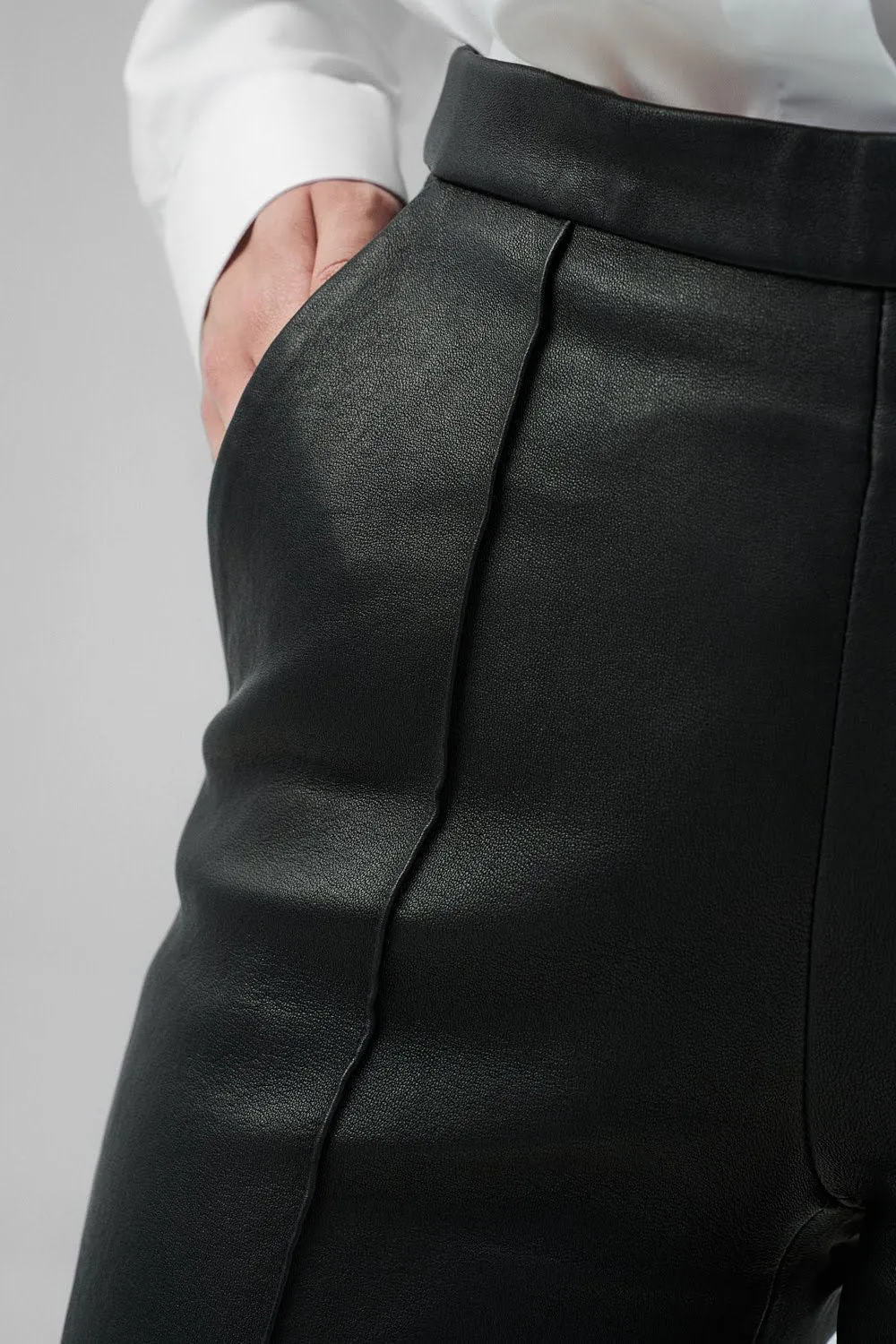 Dualitae GABRIELLE pantaloni piele neagră