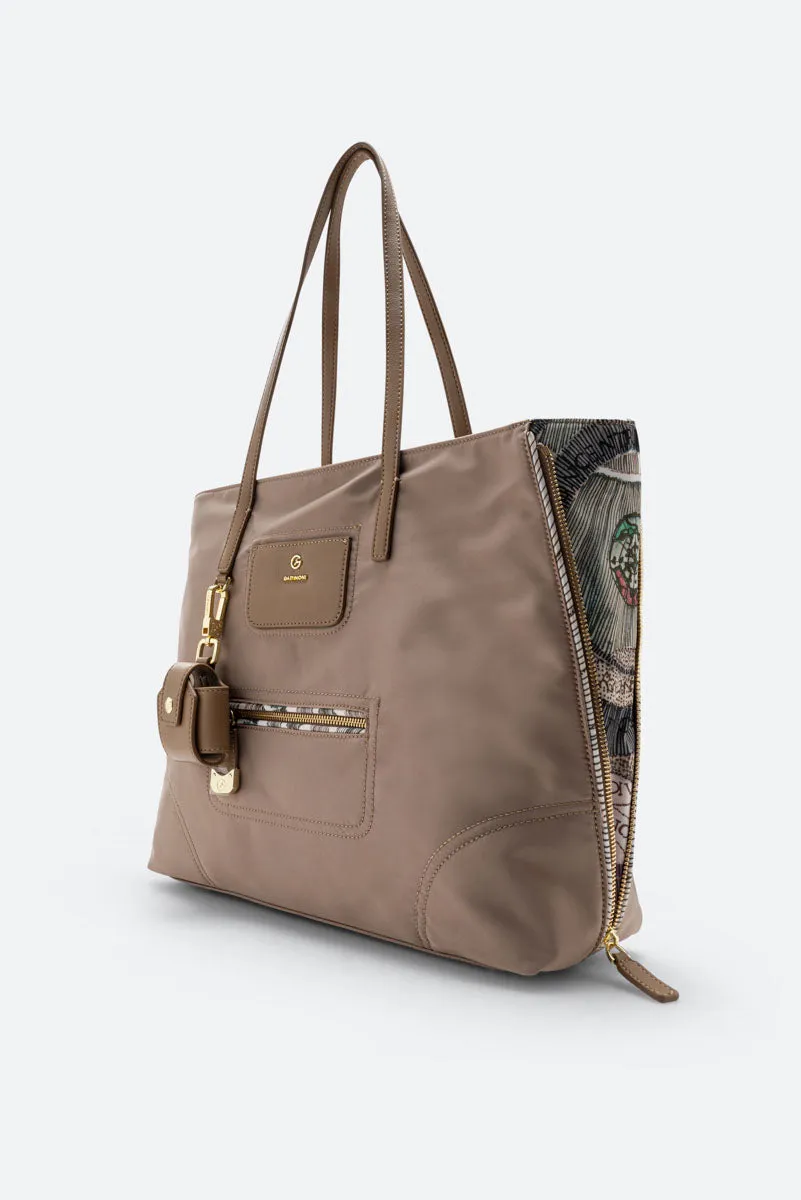 Gattinoni Colorsoul Watercolor Large shopping bag bej