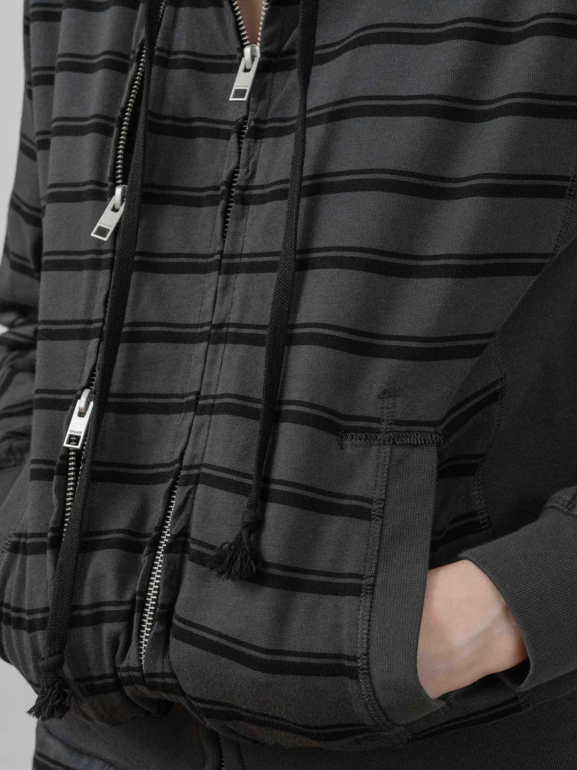 Enrage Slim Zip Hoodie hanorac negru dungi