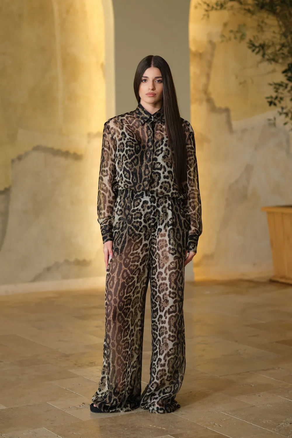 Dualitae ISLA set leopard voal poliester S-M