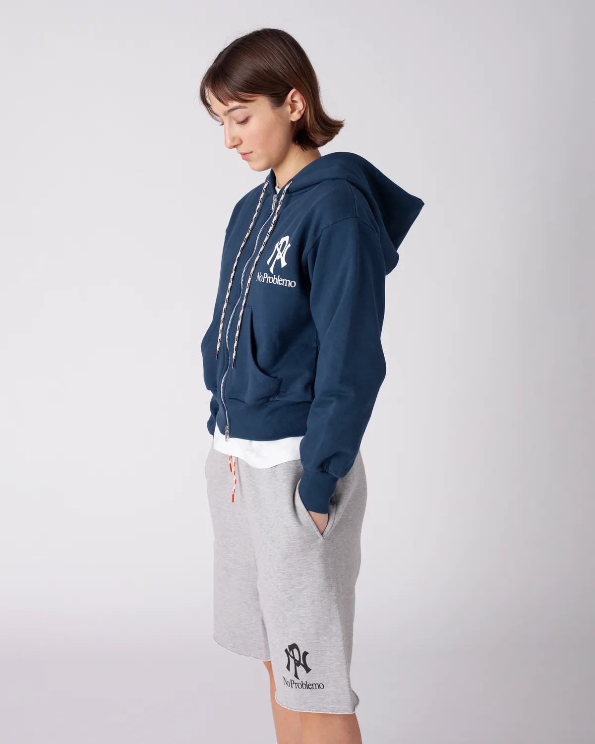 No Problemo NYP Zip Through Hoodie hanorac bleumarin