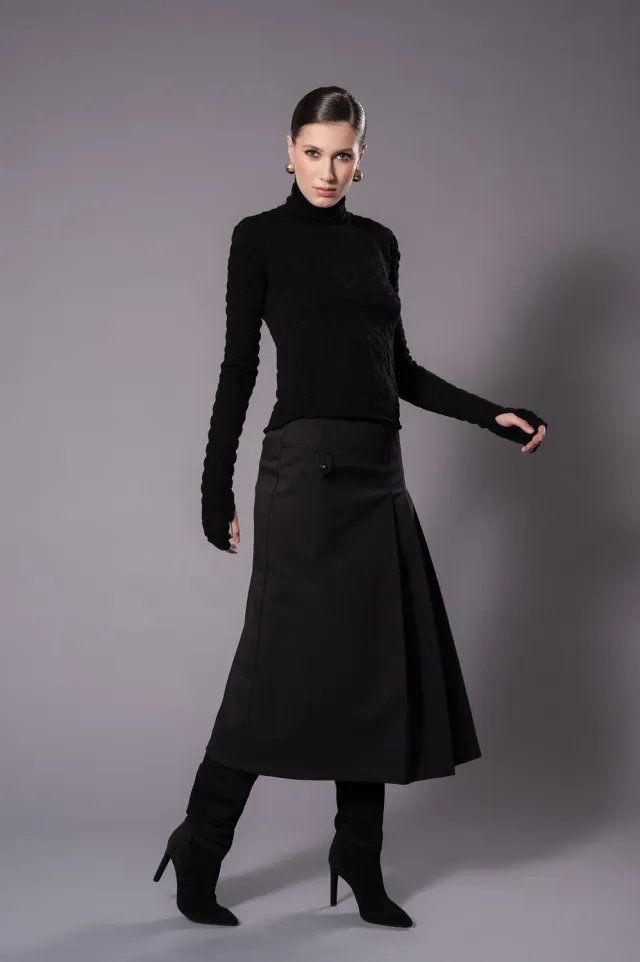 Dualitae Amy maleta neagra 100% lana merinos