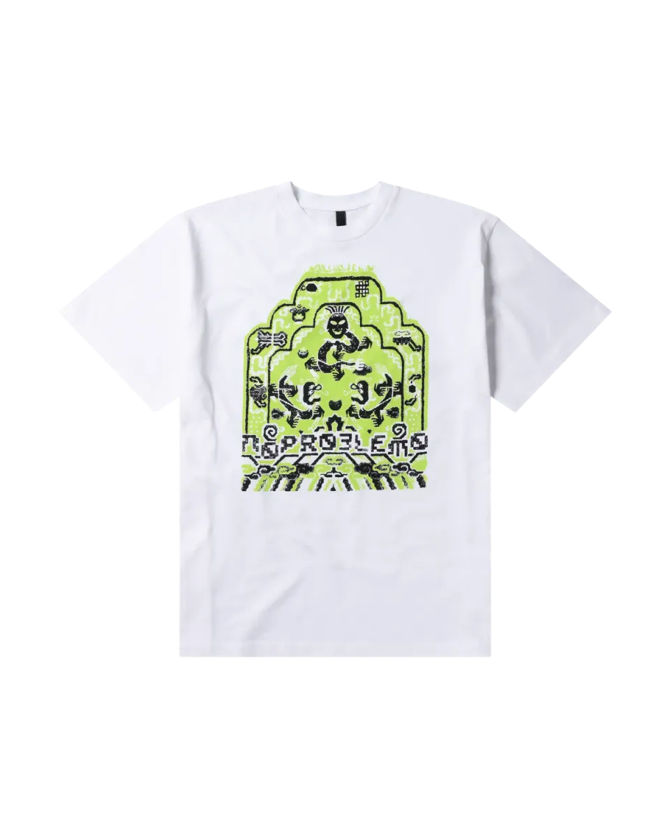 No Problemo Rugged tricou alb bumbac greu