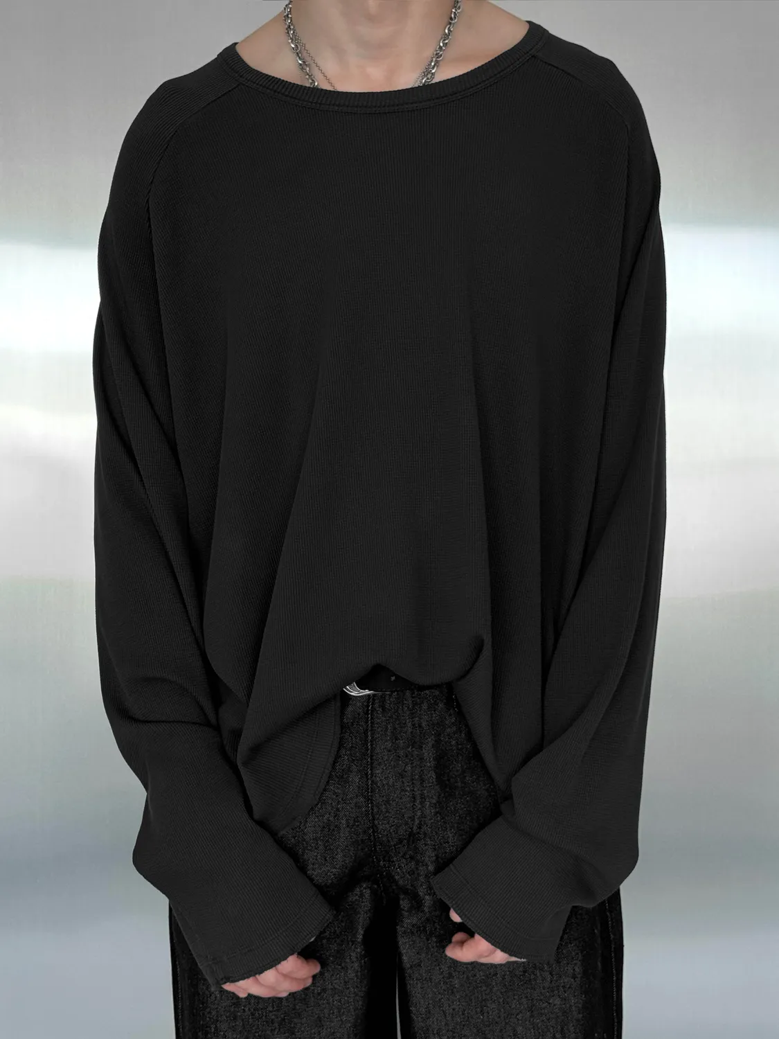 Enrage Thermal Black bluză termică neagră waffle