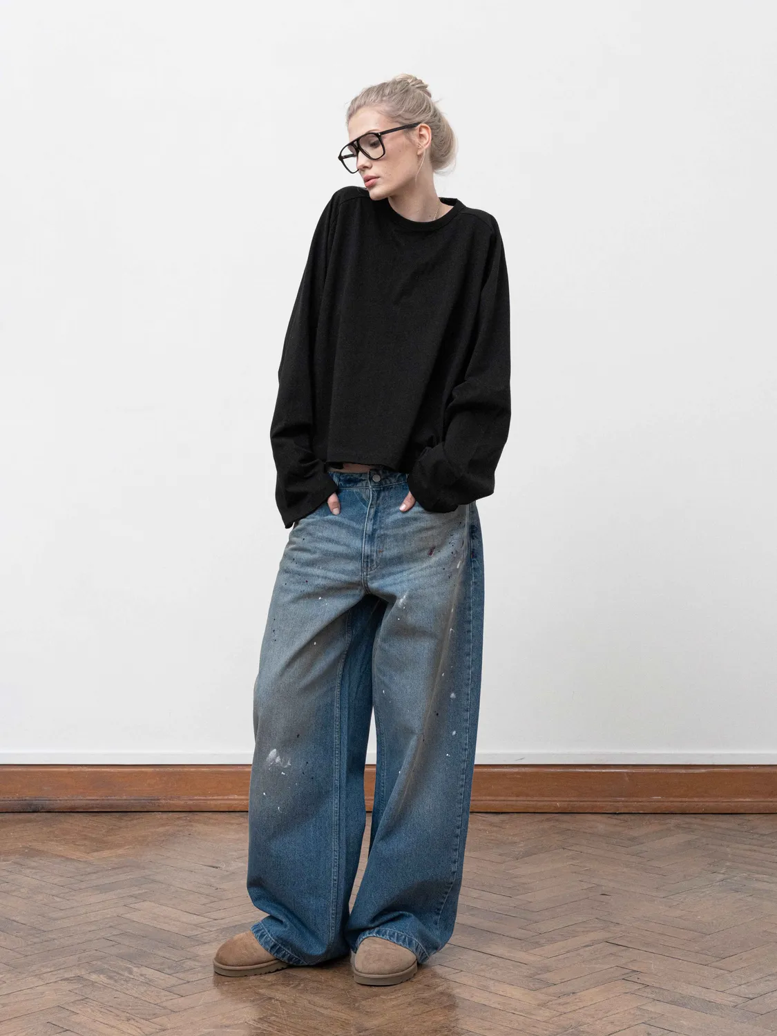 Enrage Baggy Longsleeve bluza neagra bumbac