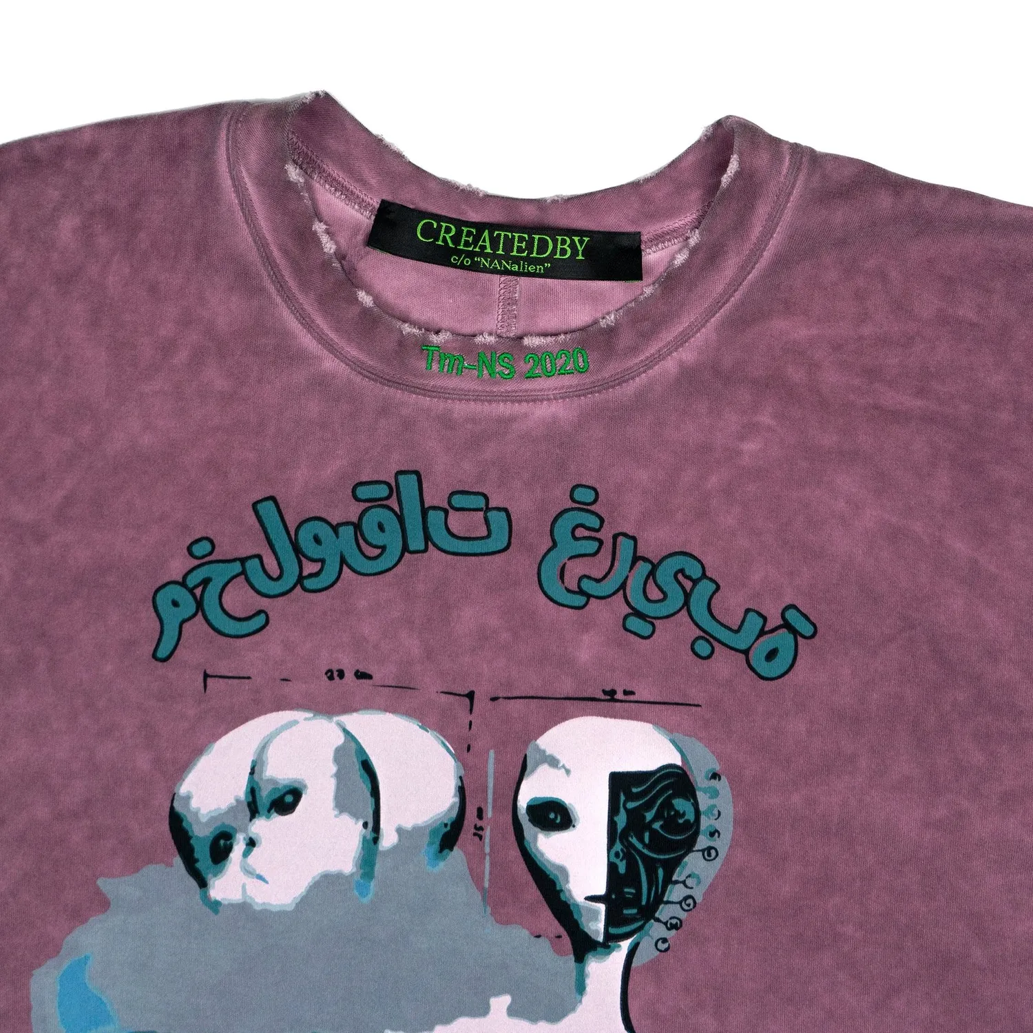 CREATEDBY Alien Creatures tricou mov spalat oversize