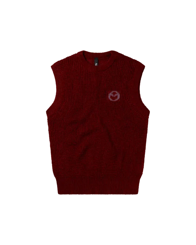 No Problemo Waffle Knit Sweater Vest vesta burgundy