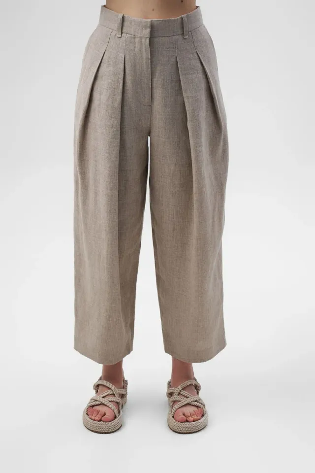 Dualitae MANON pantaloni bej in 100% XS-XXL