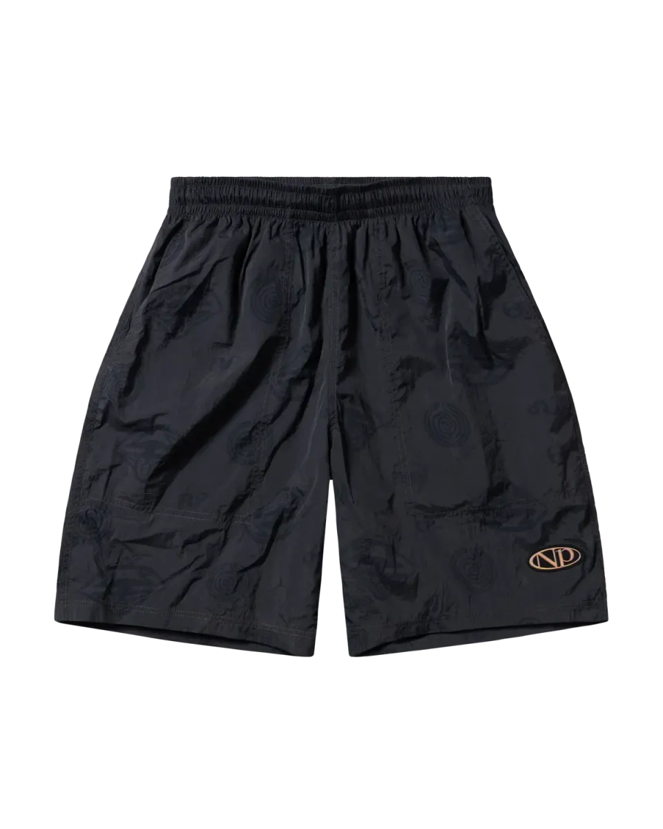 No Problemo Space Travel pantaloni scurti negri nailon
