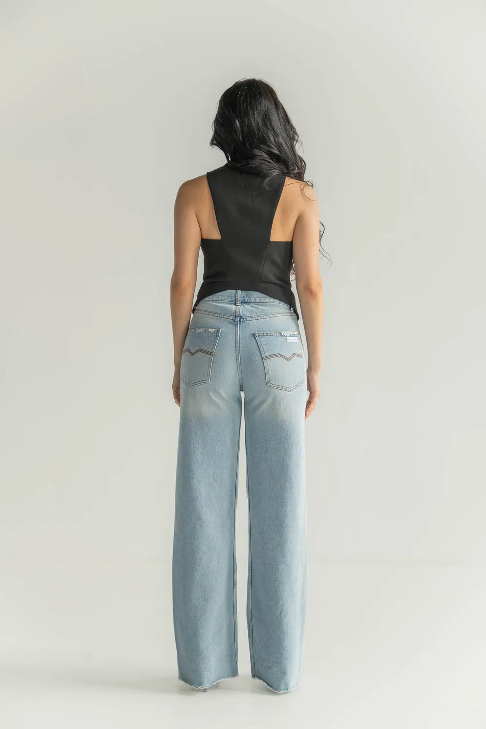Dualitae Alysa jeansi negri bumbac S-L