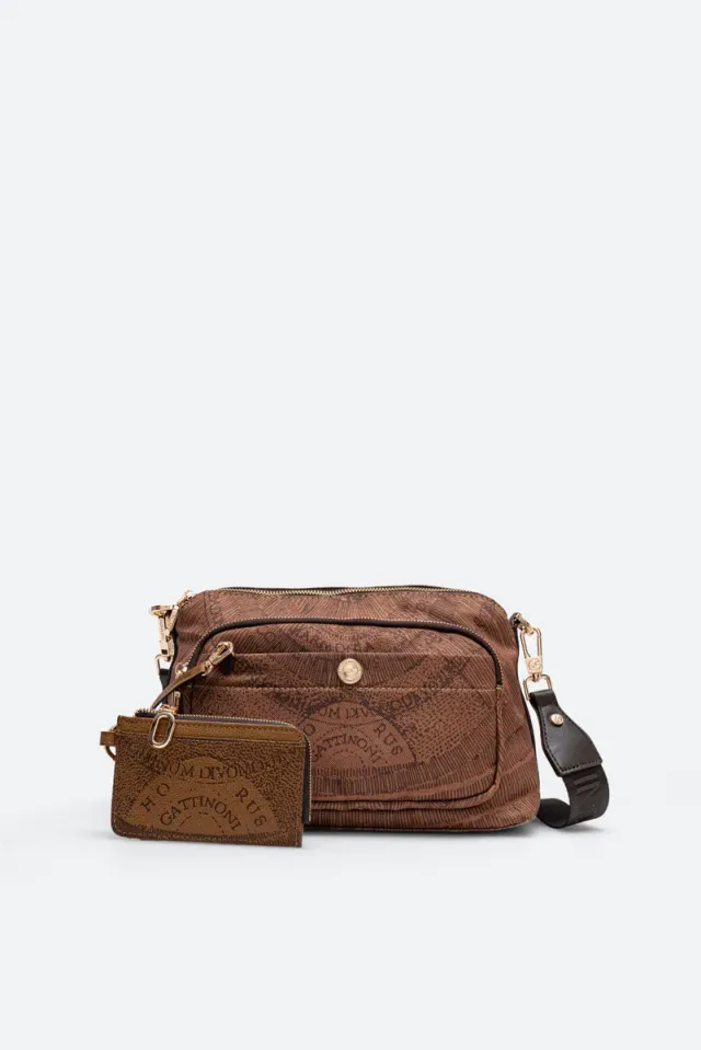Gattinoni Maya Experience geanta crossbody maro nylon