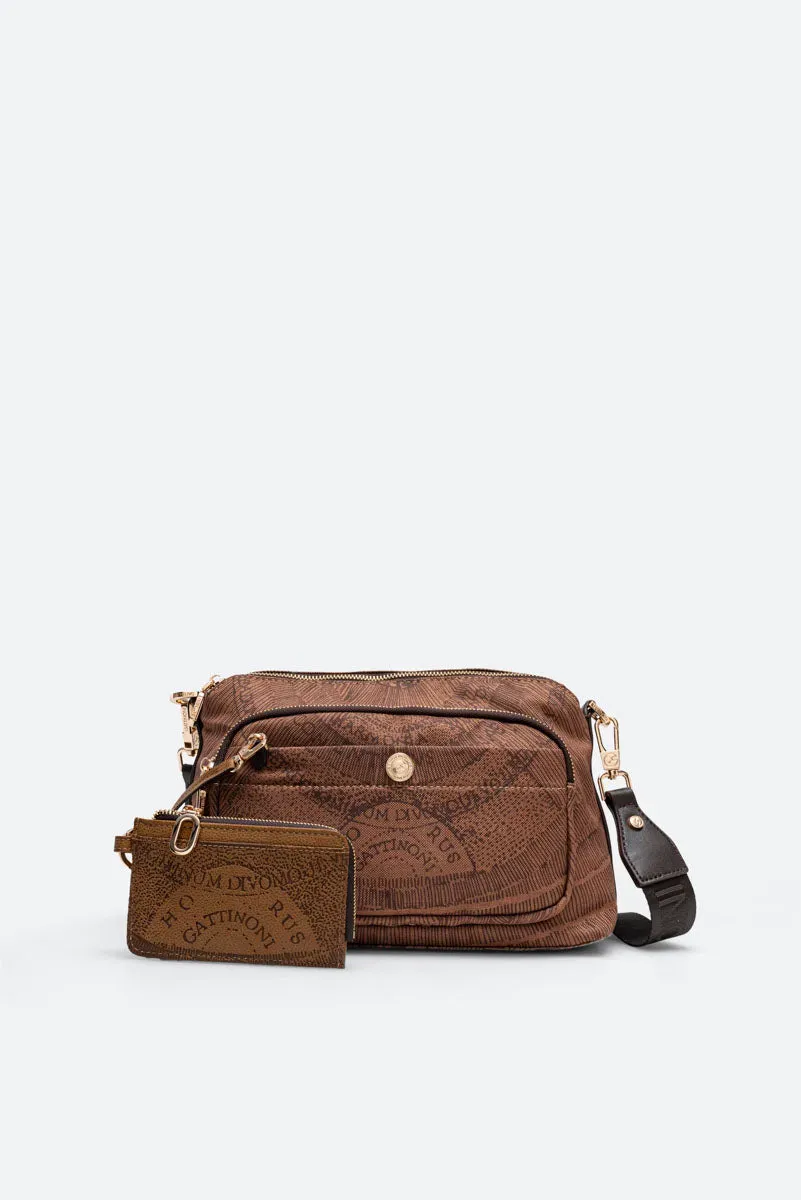 Gattinoni Maya Experience geanta crossbody maro nylon
