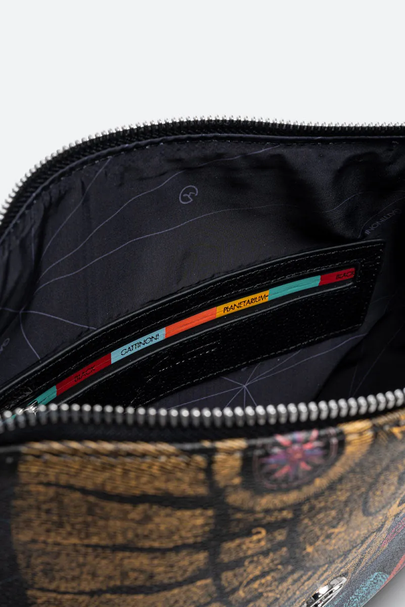 Gattinoni Planetarium Hobo geanta umar cu pouch negru