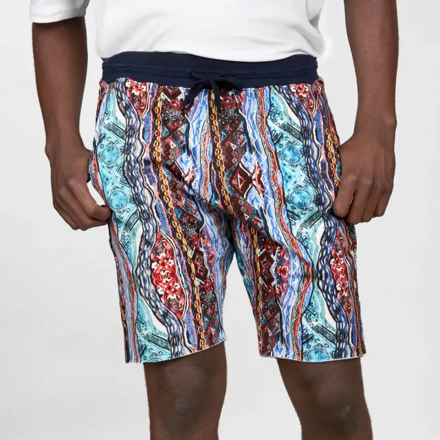 COOGI OG Red-Blue All-Over pantaloni scurti fleece bumbac