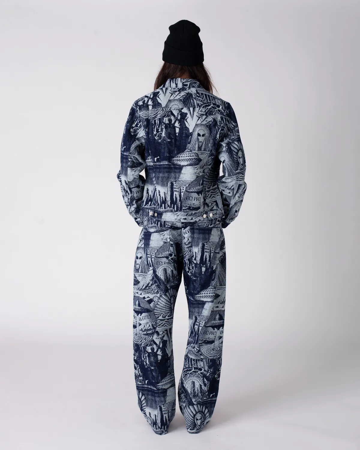 No Problemo Apocalypse Jacquard Bagi Jean blugi albastri bumbac