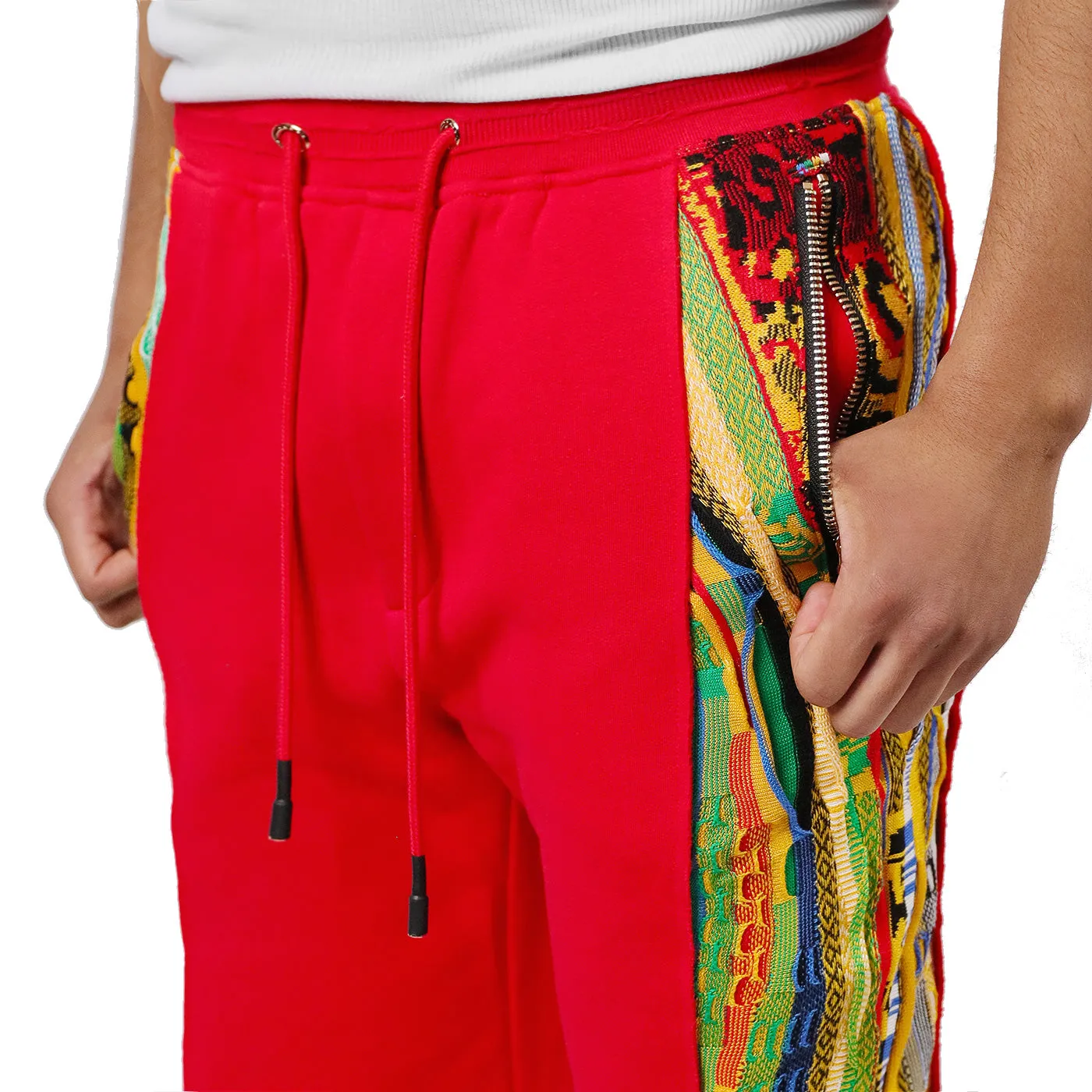COOGI Sweater Pieced joggeri fleece rosii bumbac
