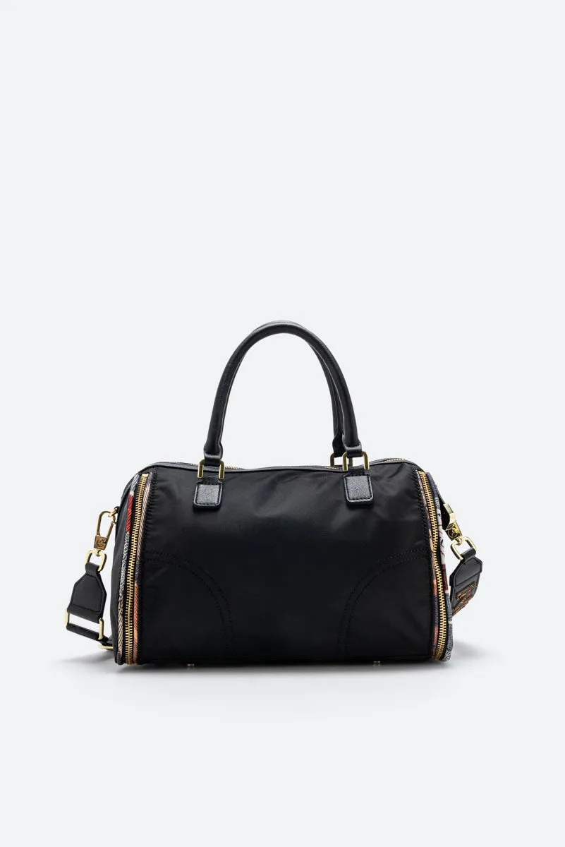 Gattinoni Colorsoul bauletto geanta neagra nailon 27 cm
