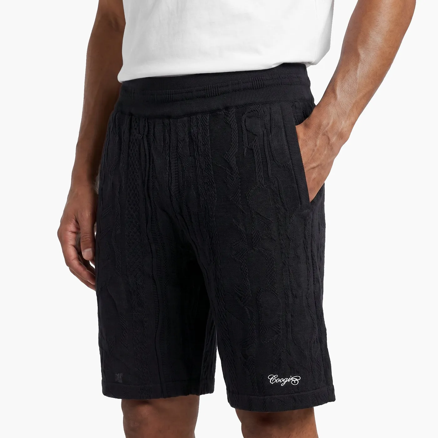 COOGI Light Weight Pantaloni scurti tricotati negri bumbac