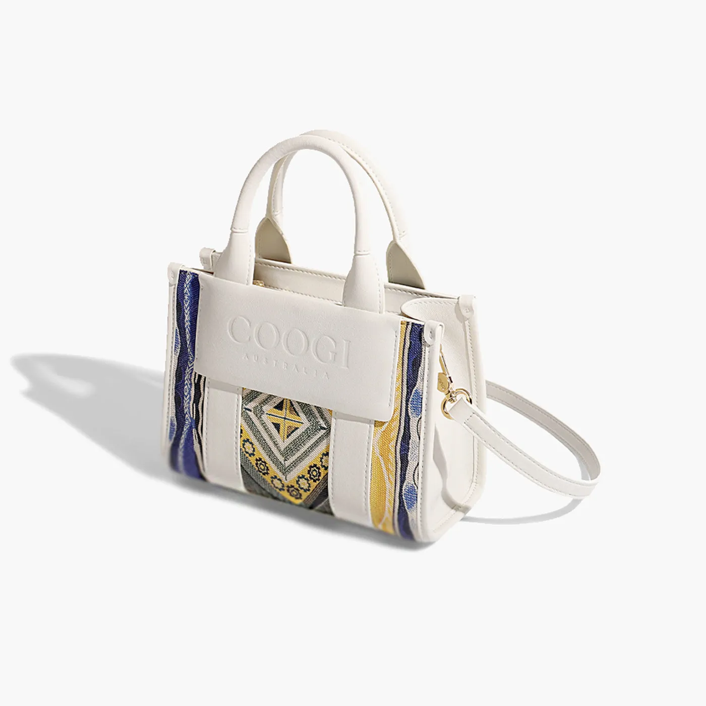 COOGI Hamptons Mini geanta tote cream piele