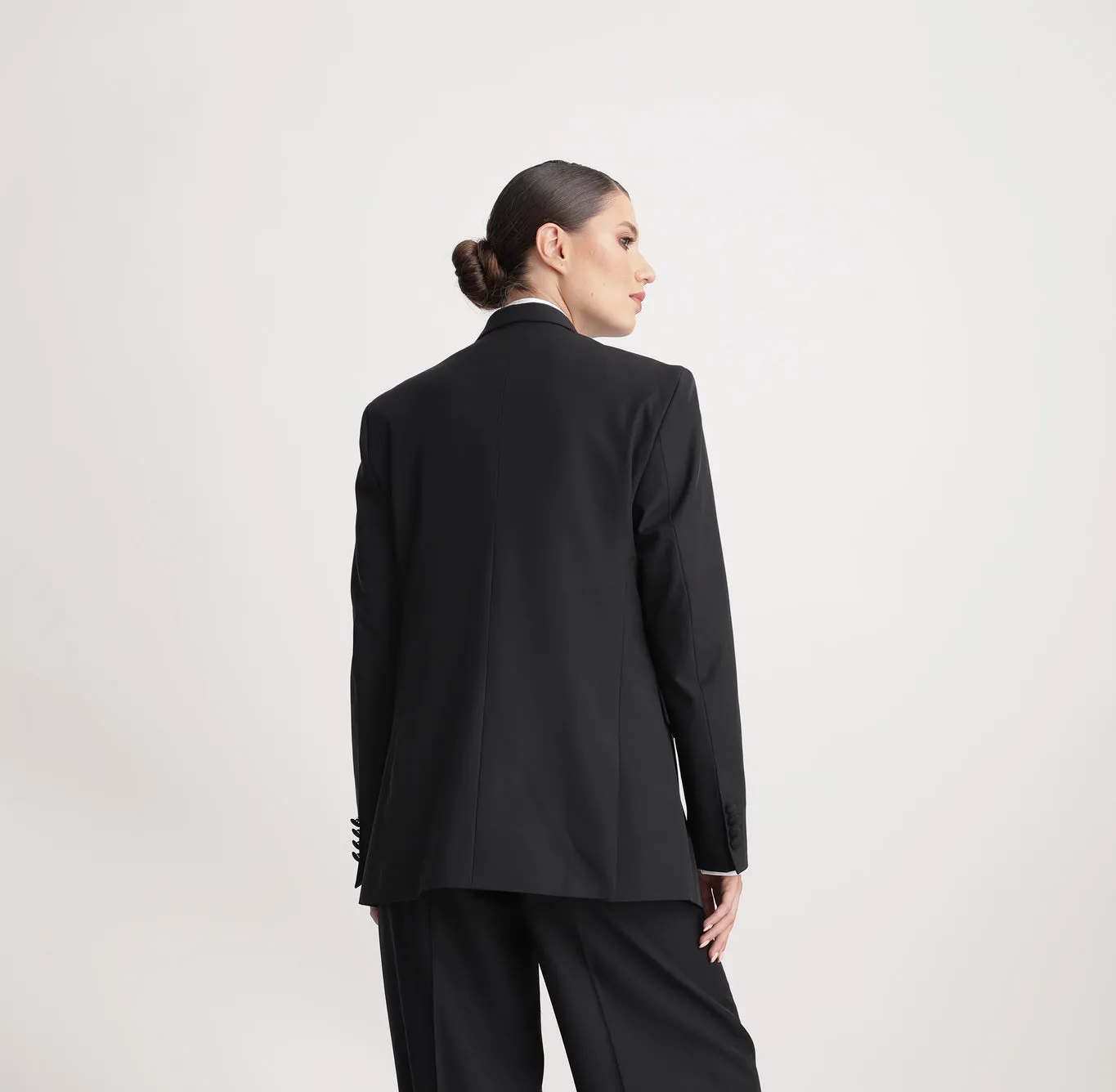 Dualitae Electra sacou negru oversized deux boutons