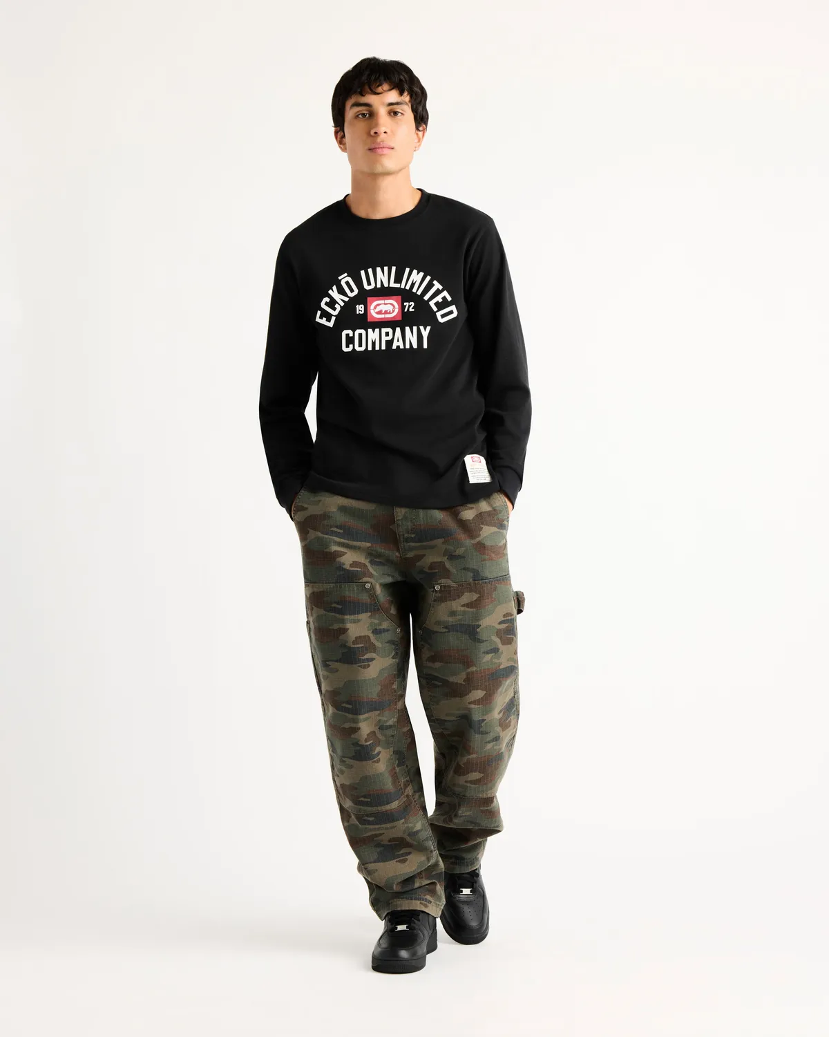Ecko Red Classic Arch Long Sleeve Tee bluză bumbac