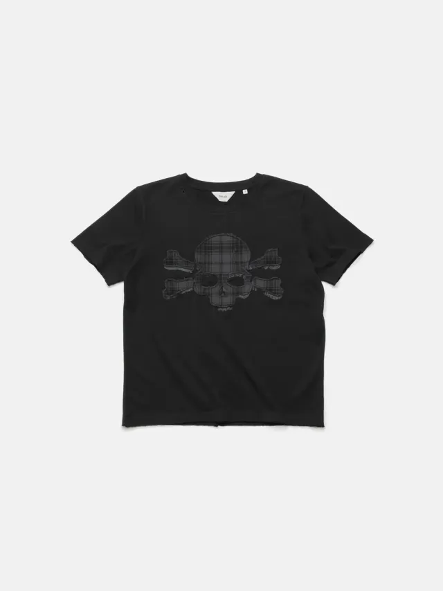 Enrage Round Neck Tee tricou craniu negru