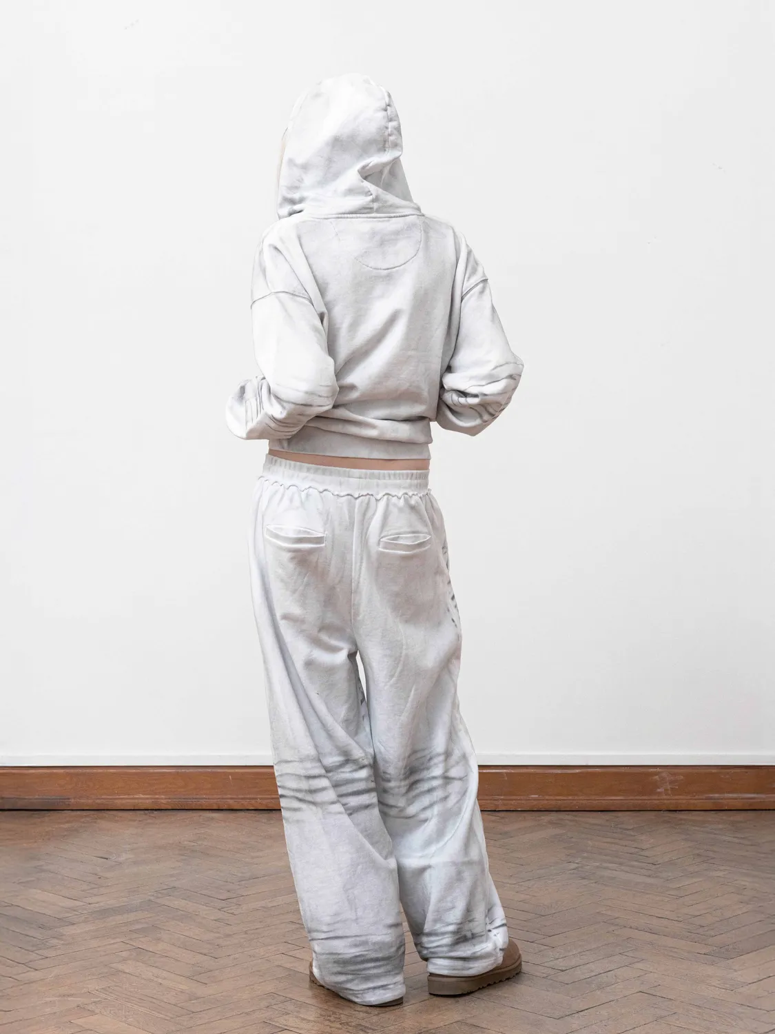 Enrage Dirty Spray Pantaloni Sport Albi Bumbac