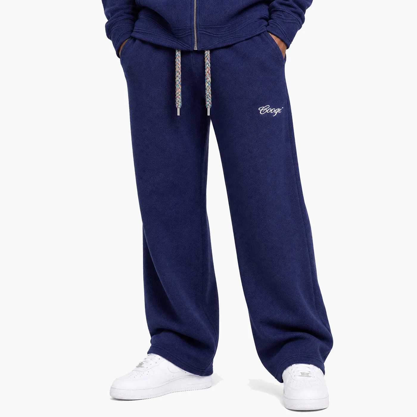 COOGI Heavy Weight Fashion Knit pantaloni tricot bleumarin