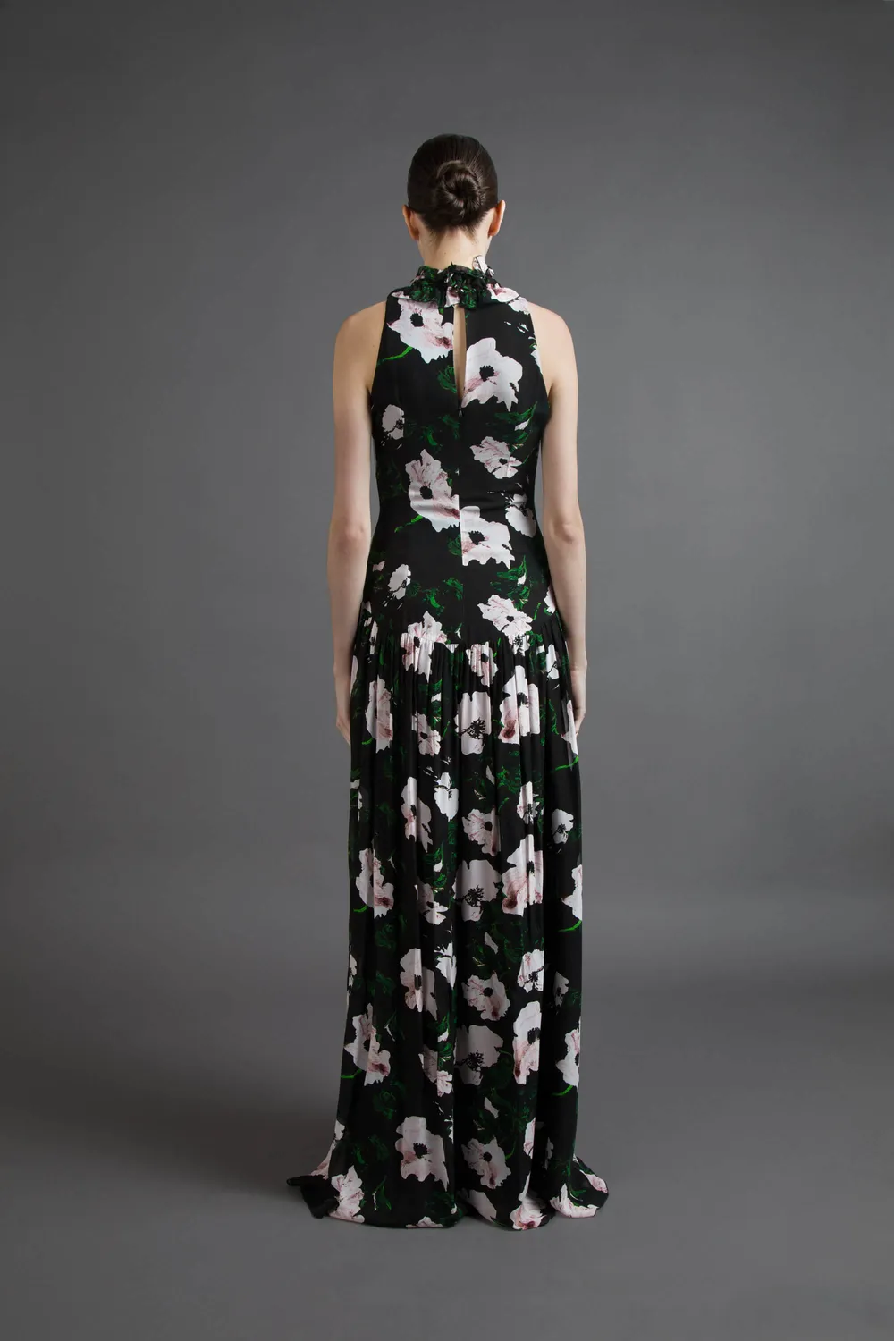 Gattinoni rochie lunga florala vascoza georgette