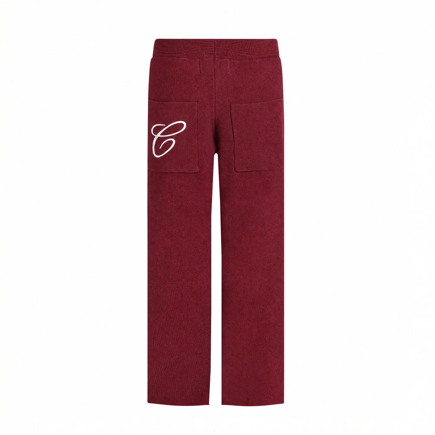 COOGI Heavy Weight Fashion Knit pantaloni burgundy bumbac