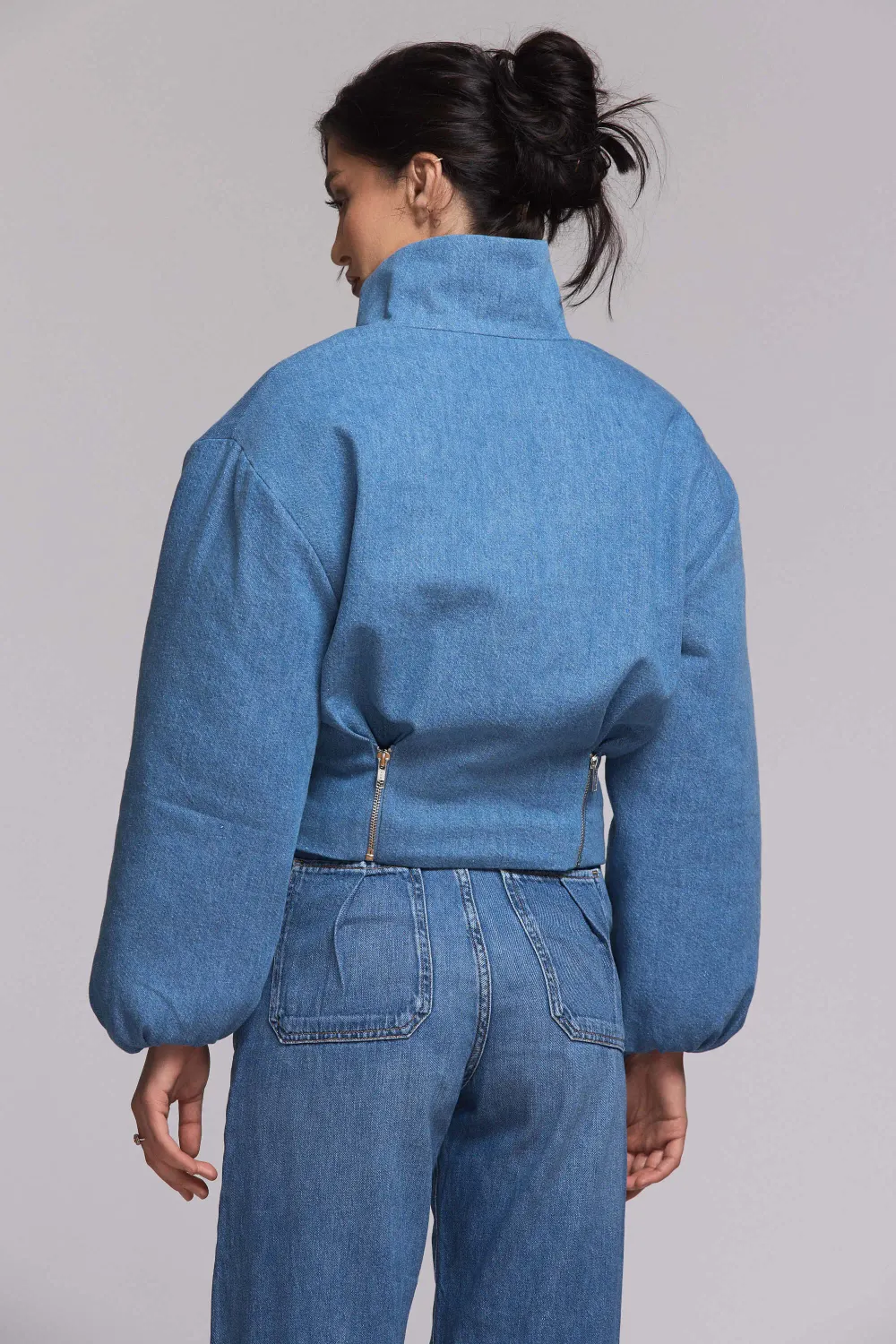 Grama Shop Bomber Denim jacheta bumbac organic