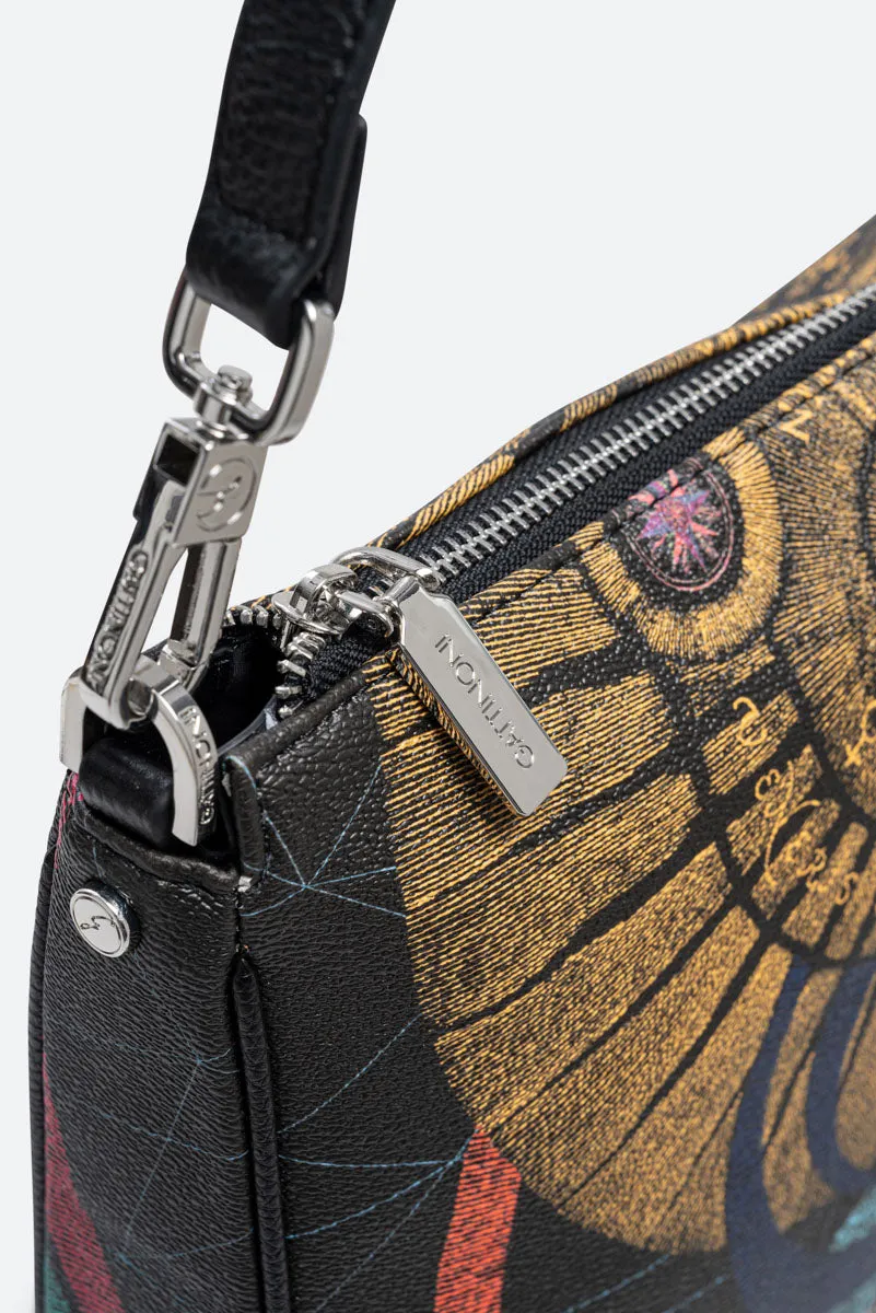 Gattinoni Planetarium Hobo geanta umar cu pouch negru