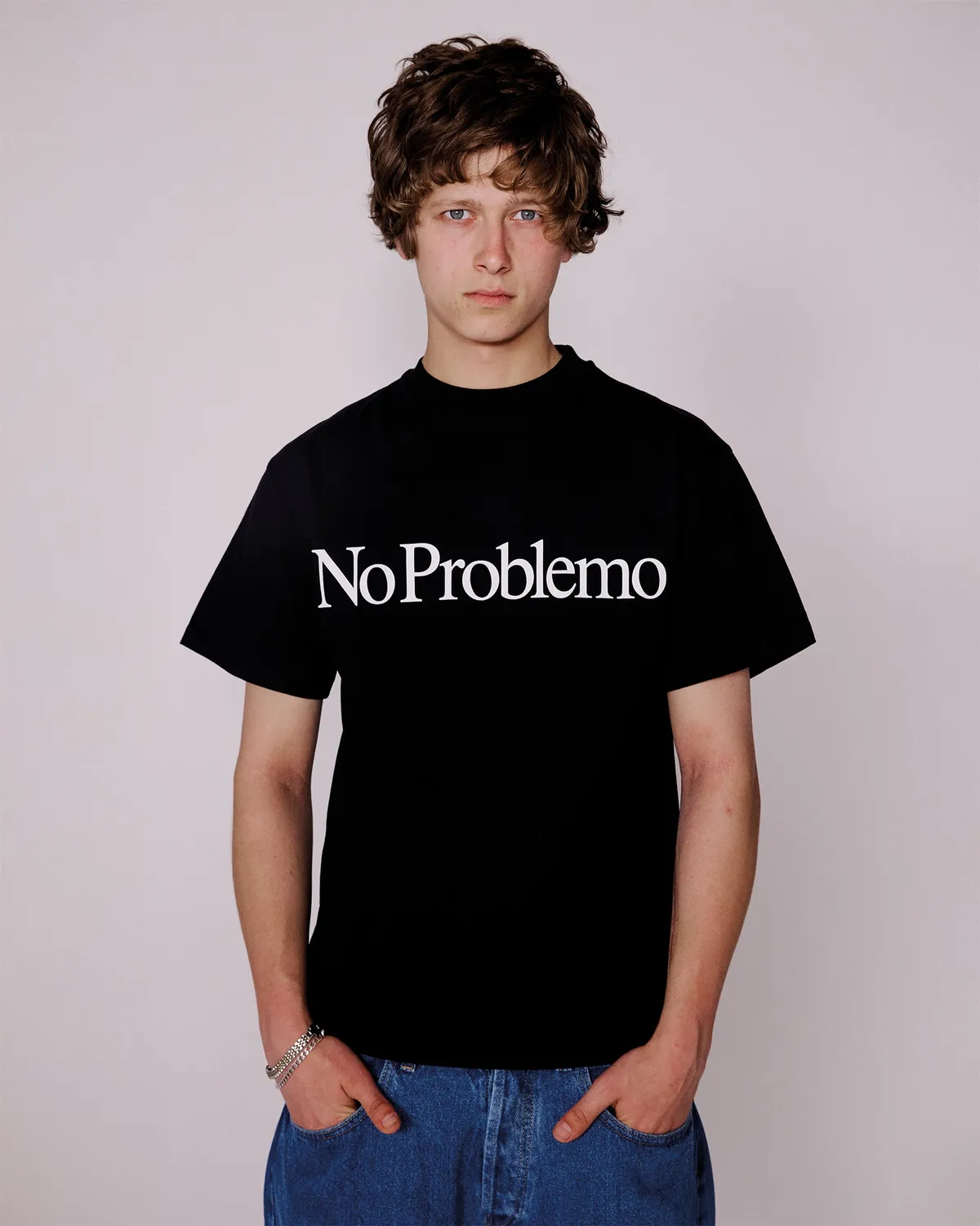 No Problemo SS Tee tricou negru bumbac greu