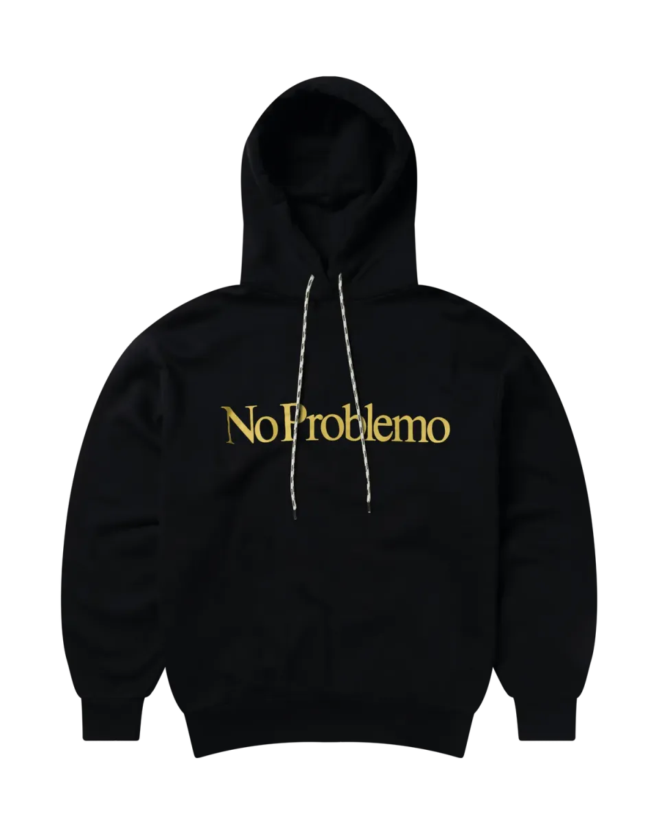 No Problemo Hoodie hanorac negru bumbac