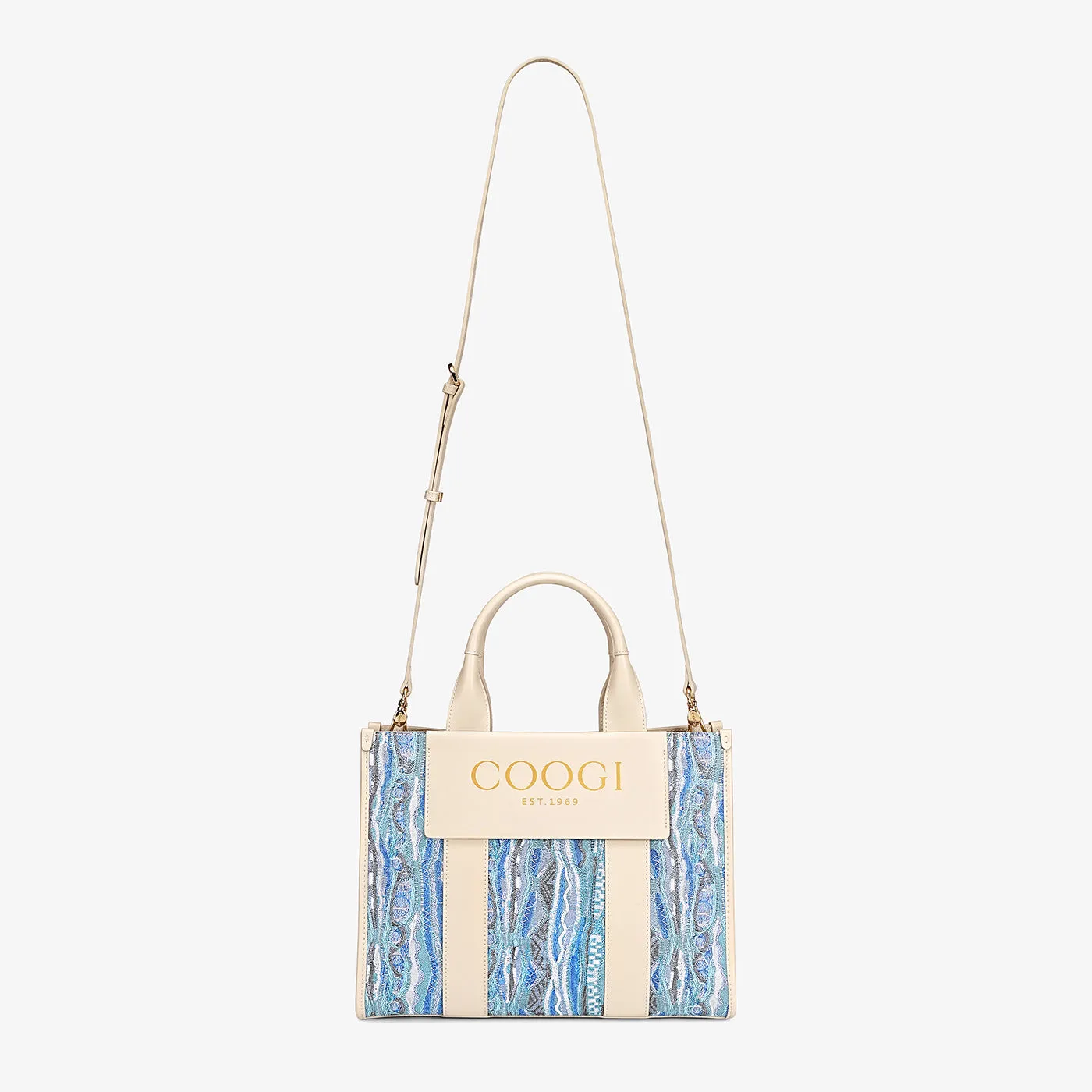 COOGI Hamptons geanta tote albastra piele sintetica