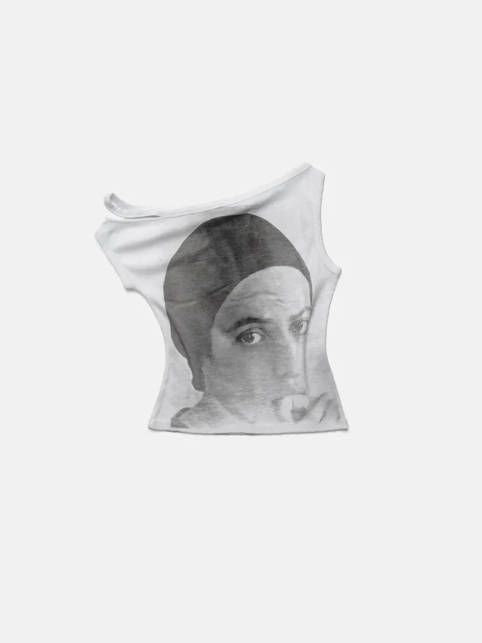 Enrage Dorothy White top umăr gol alb bumbac-modal