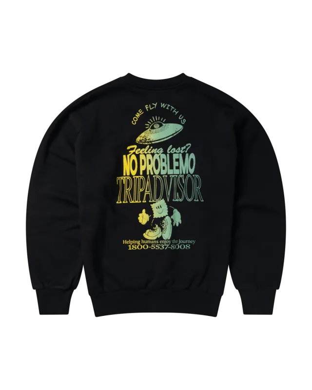 No Problemo Trip Adviser Sweatshirt bluză neagră fleece