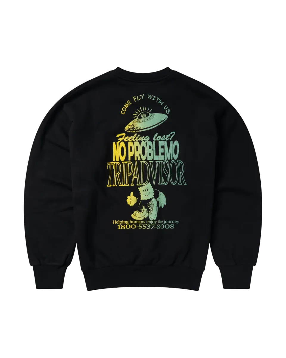 No Problemo Trip Adviser Sweatshirt bluză neagră fleece