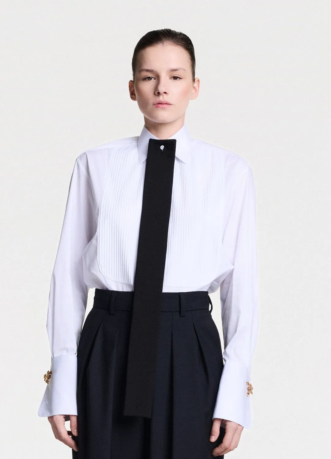 Dualitae Double-Breasted Sleeveless vesta neagra