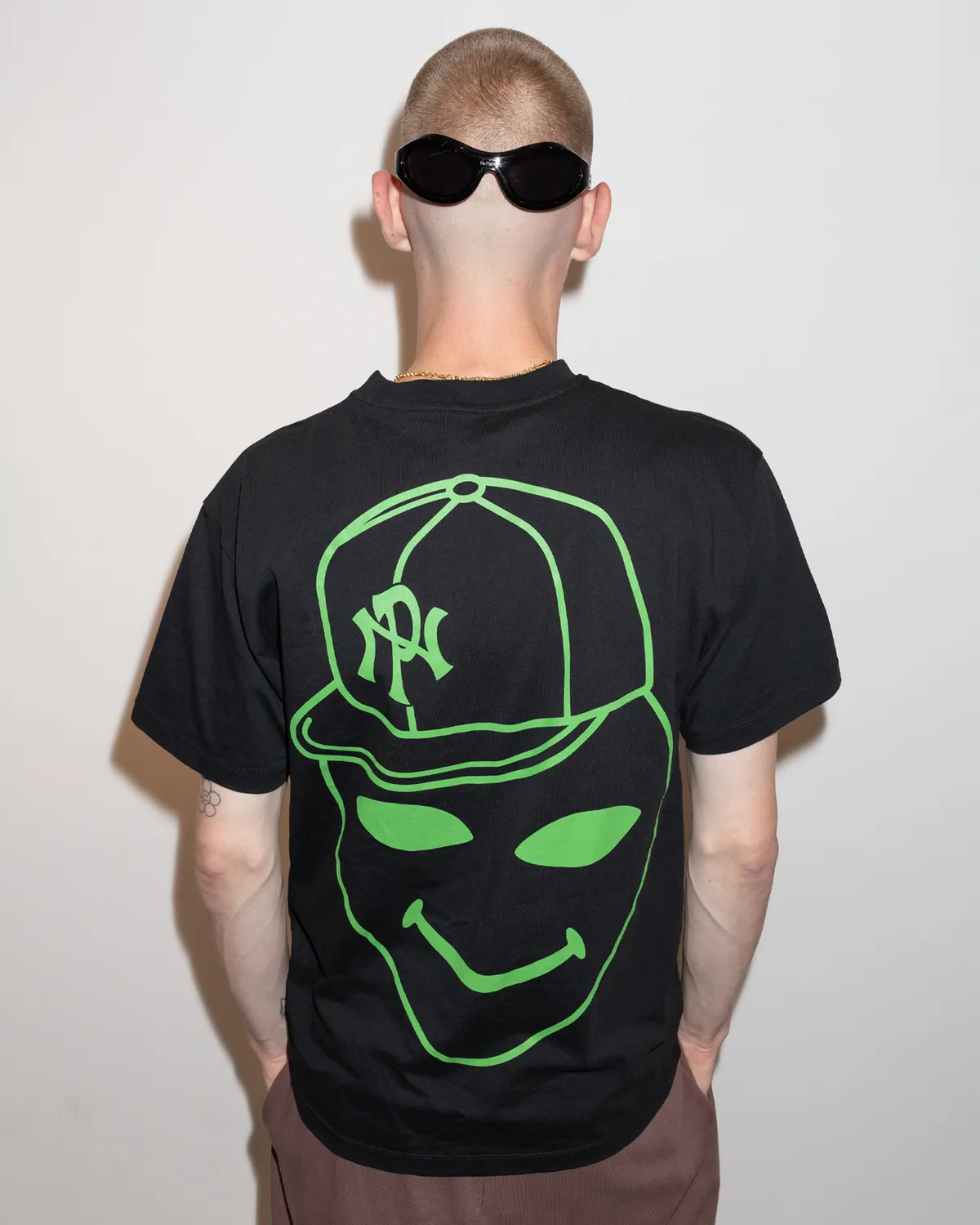 No Problemo Alien Dude tricou negru bumbac greu