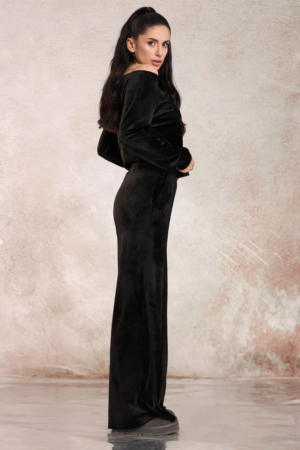 Grama Shop Fit Larg trening negru cu croi larg