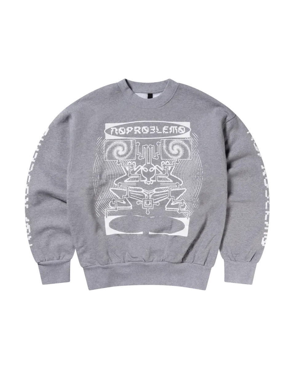 No Problemo Braniac hanorac gri melanj fleece