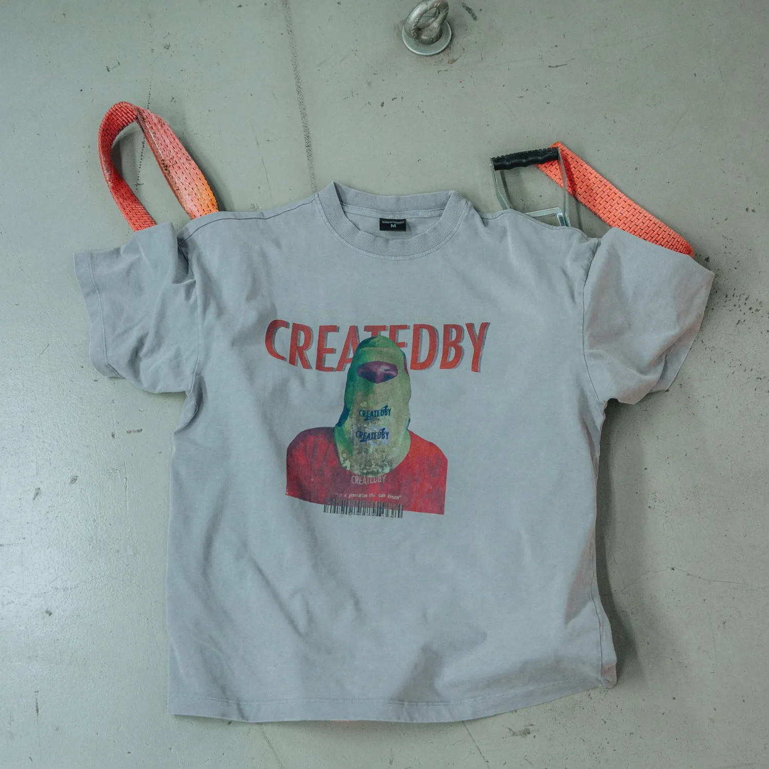 Createdby Origins Grey Washed tricou gri spălat bumbac